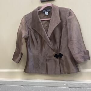 Alex Evenings M brown Evening sheer jacket